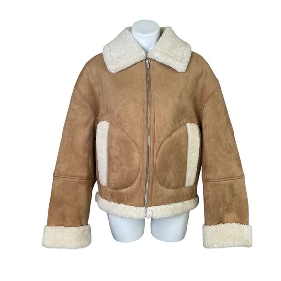 GAP Jackets & Blazers - ❌SOLD❌GAP | Women's Tan/Cream Fur Accent Zip Front Jacket with Tags | Size: XL